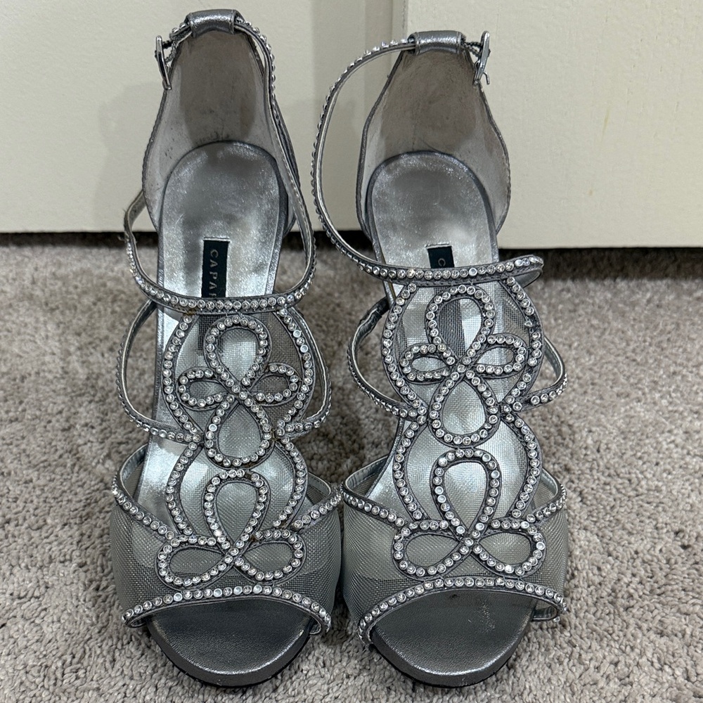 Caparros Silver Embellished Heels